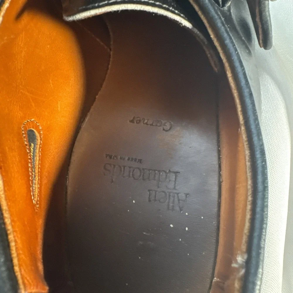 Allen Edmonds Garner Single Monk Strap Black Leather Mens Dress Shoes Size 10D